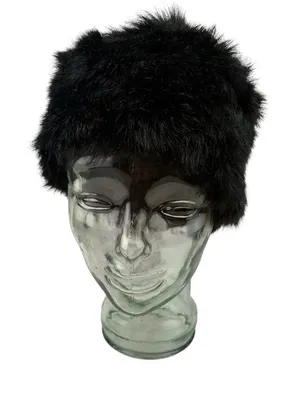 *Liz Claiborne Black Faux Fur Hat Womens One Size Fits Most Winter Outerwear thumbnail 1