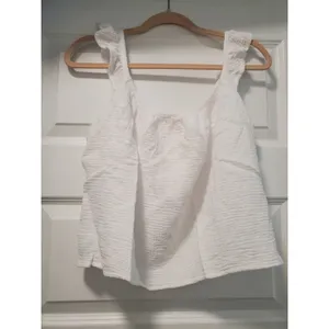 JOIE White Gauze Ruffle Strap Tank sizeL.a30 thumbnail 2