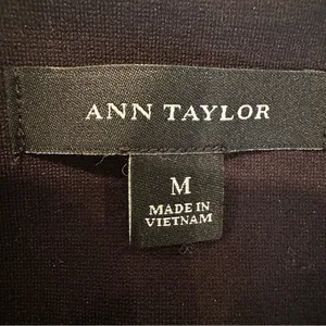 Ann Taylor Wool‎ Blend Chunky Tweed Blazer Women's Medium Black White Zip Front thumbnail 4