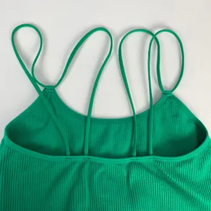 Colsie Brami Ribbed Bralette Women Size Small Green Stretchy Comfortable Strappy thumbnail 6