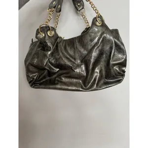 Women's Y2K Slouchy Hobo Patent Leather & Gold Chunky‎ Charm Green Purse Handbag thumbnail 8