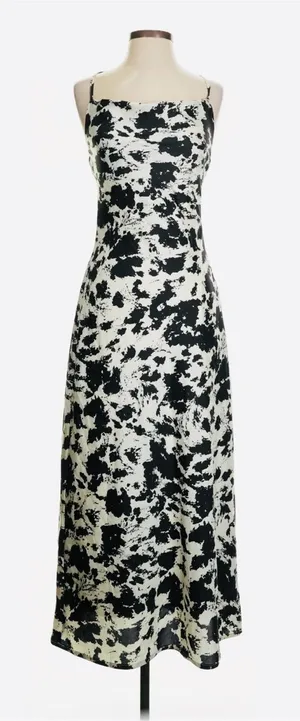 Thirty Thirty Cow Print Satin Maxi Dress Size Medium thumbnail 1