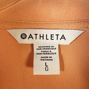 Athleta Seasoft‎ Rib 1/4 Zip Popover Sweatshirt Apricot Orange Women Large NEW thumbnail 6
