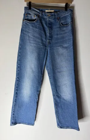 Levi's Ribcage‎ straight ankle jeans blue size 29 thumbnail 1