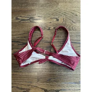 Abercrombie & Fitch Laser Cut Red Bikini Top with Adjustable Straps Size Large thumbnail 2