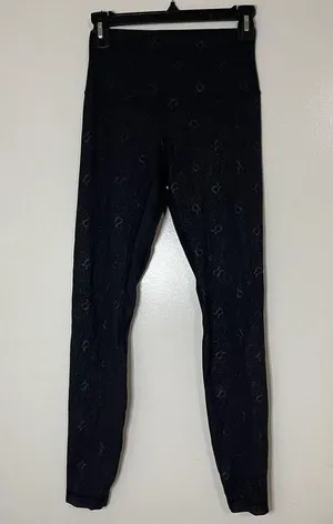 RARE! Lululemon Align High-Rise Pant Yogo Emboss Black logo Print US 6 Leggings thumbnail 1