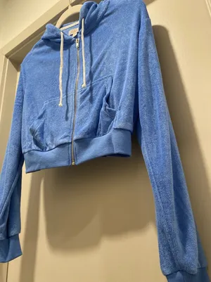 LIKE NEW Target Colsie Terry Cloth Blue Zip-Up Hoodie - S thumbnail 1