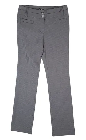 SOHO Apparel Ltd Houndstooth Dress Pants Women 8 Black White Straight Stretch thumbnail 1