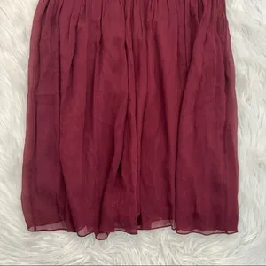 J. Crew Womens Size 6 Nadia Strapless Bridesmaid Dress Burgundy Red Silk Chiffon thumbnail 4