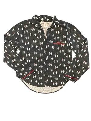 VTG Victoria's Secret The Dreamer Flannel Pj Set tuxedo Penguin Holiday cozy SM thumbnail 5