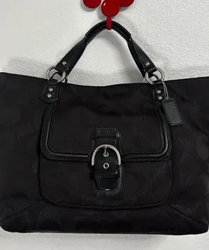 Vtg Y2K Coach Campbell Signature Izzy Fashion Large Black Satchel Purse 26241 thumbnail 1