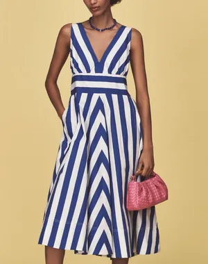 Anthropologie V-Neck Sleeveless Fit & Flare Midi Dress, Size XXS thumbnail 5