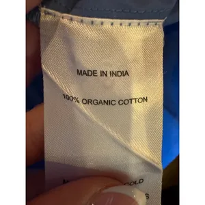 Quince Split Neck Top Women XS True Blue Organic Cotton Poplin Blouse Preppy thumbnail 9