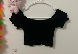 Dazy Black Off Shoulder Top thumbnail 1