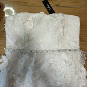 NWT Lulus Elevated Sensation White 3D Floral Embroidered Midi Dress thumbnail 3