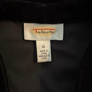 Vintage Talbots Size 10 Button Front Shirt Top Black Velvet Goth thumbnail 3