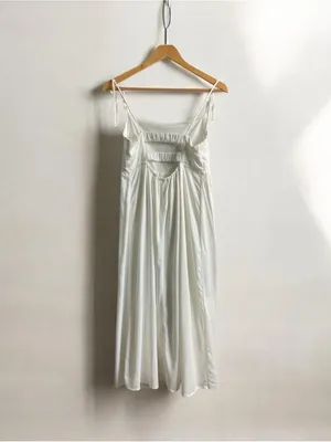 Kirious‎ White Floral Embroidered Tie-Shoulder Maxi Dress Size Medium thumbnail 2