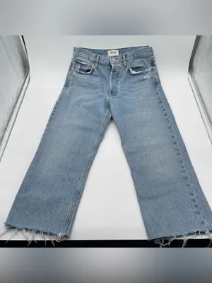 AGOLDE 90s Pinch Frayed Hem High Rise Straight Cropped Denim Jeans Sz 29 *READ* thumbnail 5