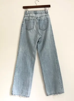 Garage high waisted wide leg light wash jeans thumbnail 4