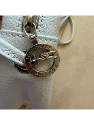 Longchamp Paris 1948 Pebbled Leather Crossbody Bag Purse Zip France White thumbnail 7