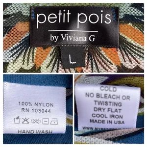 Petit Pois Viviana G Mesh Top Size L Sheer Exotic Flowers Peacock Artsy Boho thumbnail 9