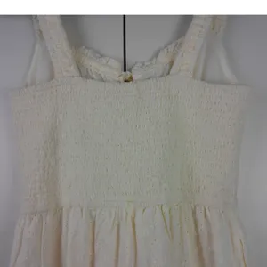 Sim & Sam Ivory Eyelet Smocked Tiered Midi Dress L NWT‎ Cottagecore Prairie Boho thumbnail 3
