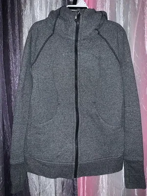 Lululemon Scuba, like new! Size 6 Full length, full zip, heathered gray Scuba thumbnail 1