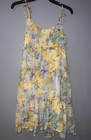 Pastel Floral Ruffle Tiered Dress NWT thumbnail 1