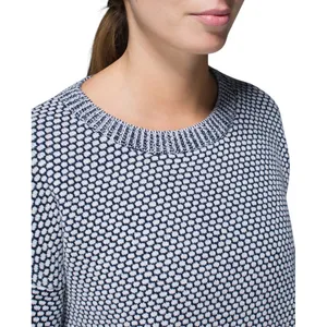 Lululemon Yogi Crew Sweater Size 4 Inkwell Blue Honeycomb Knit Thumbholes‎ 243 thumbnail 6