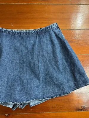 FREE PEOPLE Paradise Found Denim Skort in Mid Indigo Sz S 💛🎀 thumbnail 7