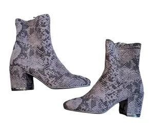 GC Stylish Gray Snake Print Ankle Boots size 9 1/2 new thumbnail 1
