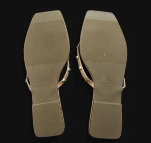Olivia Ferguson Tan Gold Studded Sandals thumbnail 8
