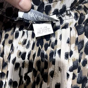 Lord & Taylor Vintage Leopard Print Skirt Long‎ Midi pleated USA sz 10 thumbnail 6