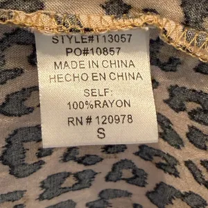 Entro Leopard Print Button Down Blouse Tie Sleeve V-Neck Pockets Boho Chic Small thumbnail 8