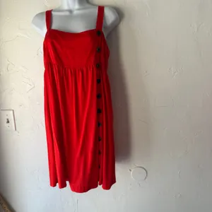 Urban Outfitters Red Sundress Size M Button Front Sleeveless Midi 100% Lyocell‎ thumbnail 7