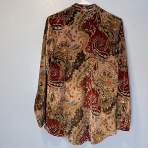 Soft Surroundings Size-S Montaigne Paisley Burnout Velvet‎ Tunic Shirt Blouse thumbnail 7