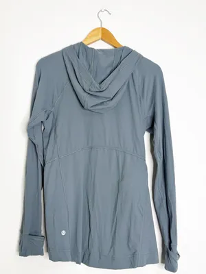 Lululemon Warm Stabilizer 1/2 Zip Hoodie Rulu Blue Gray Size 8 thumbnail 5