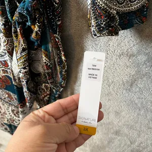 Paisley Print Shift Tunic Dress 3/4 Sleeve Boho Chic Teal Multicolor Size 3X New thumbnail 6
