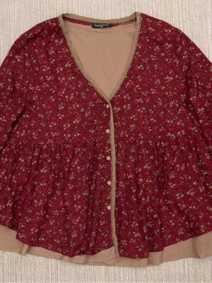 Florho NWT Boho Cottagecore Vintage Prairie Style Floral Cardigan Top thumbnail 2