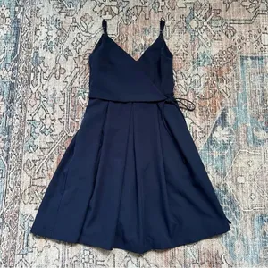 Lulus Thinking About You Navy Blue Pleated Faux Wrap Midi Dress Size Small thumbnail 9
