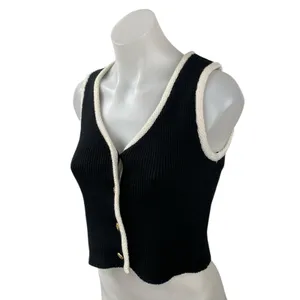 NEW Abercrombie & Fitch Mara Sleeveless Button Down Tank Sweater Vest Top Sz XS thumbnail 3