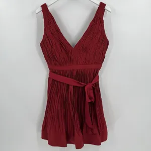 Alexis Size Large Marilou Crinkle Burgundy Red Mini Dress‎ NWT (Broken Zipper) thumbnail 3