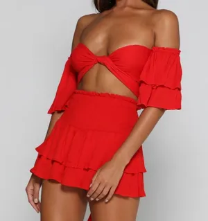 Meshki red skort size small thumbnail 4