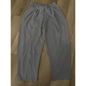 Halara Barrel Leg Work Pants Casual Pleated Pull On Weathervane Gray M thumbnail 5