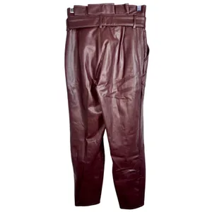 Abercrombie & Fitch Brown Vegan Leather High Rise Paperbag Pants Size XS Short thumbnail 2