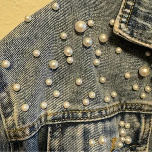 Pearl Studded Denim Jacket Blue Size L thumbnail 6