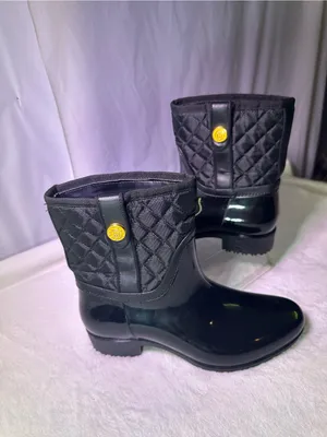 Tommy Hilfiger Black Quilted Gloss Rain Ankle Boots thumbnail 2