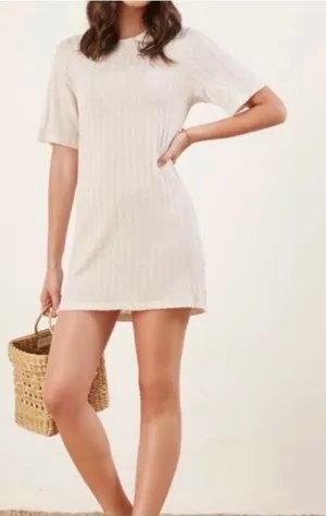 Reformation Banbrook Women’s Small Cream Short Sleeve Mini Dress A Line thumbnail 1