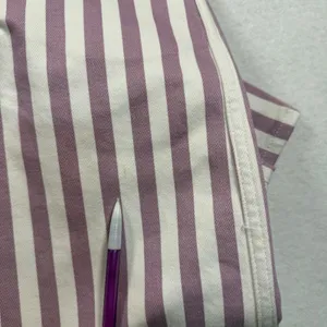 J Crew Everyday Wide Leg Ankle Jeans Womens 24 Purple Striped High Rise New thumbnail 15