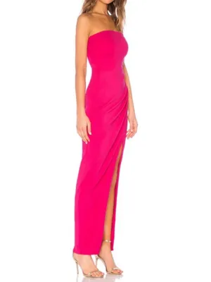 NBD Revolve Women’s Lucilda Strapless Bodycon Gown Hot Pink Maxi Dress thumbnail 8